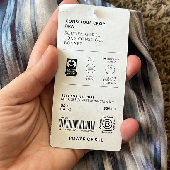 NWT Athleta Conscious Crop A-C Cup - Picture 2 of 4